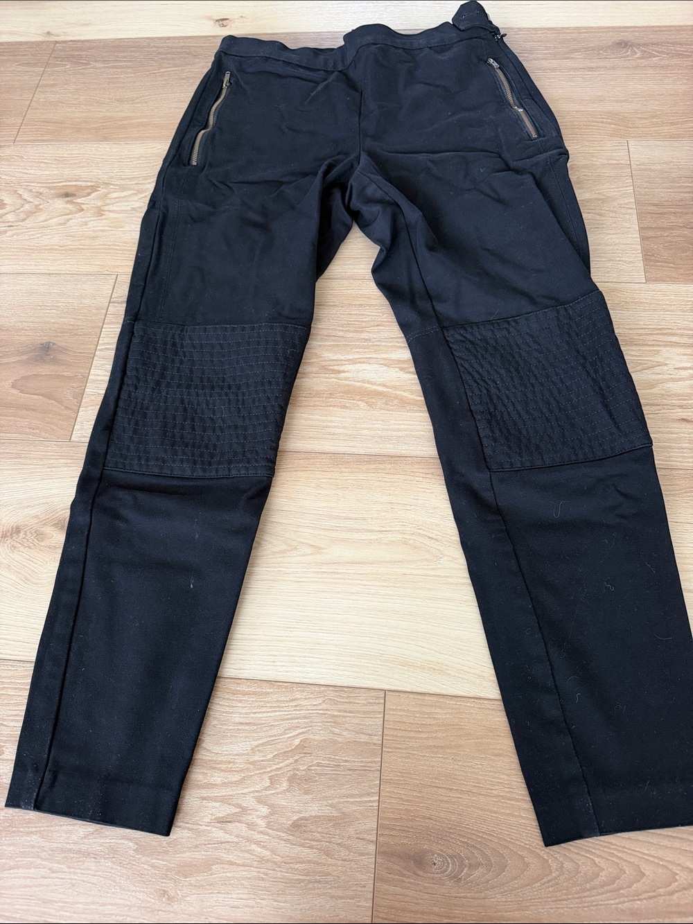 Banana Republic Black Quilted-Knee Skinny Pants